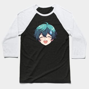 Nervous Anime Face Emoji - Anime Shirt Baseball T-Shirt